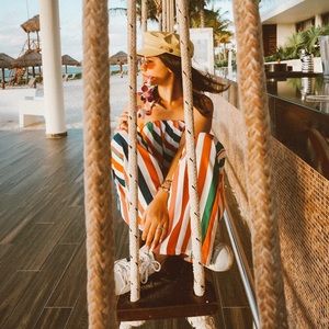 Colorful striped romper / jumpsuit